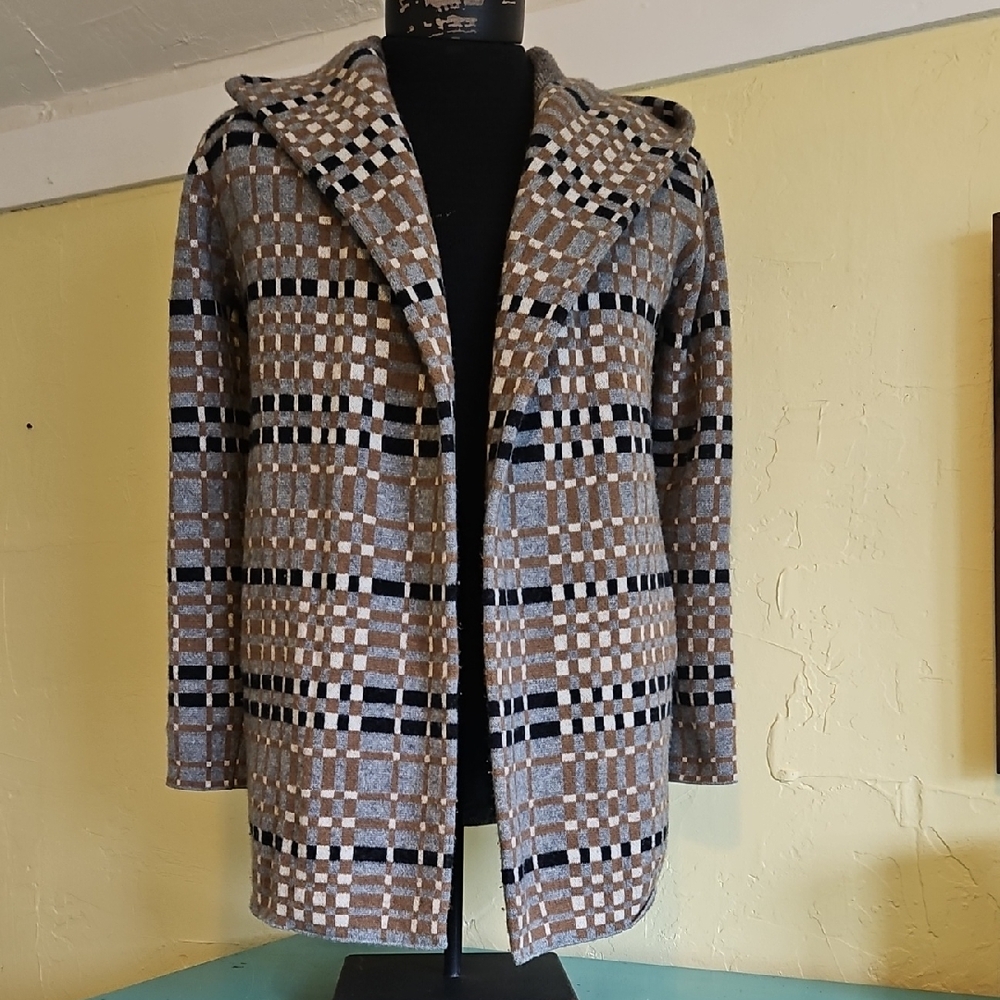 Anthropologie Field Flower Wool Josefa Hooded Open Sweater Coat. Size XS